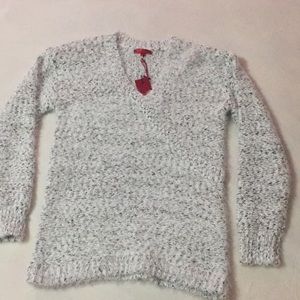 White, Gold and Navy Sweater